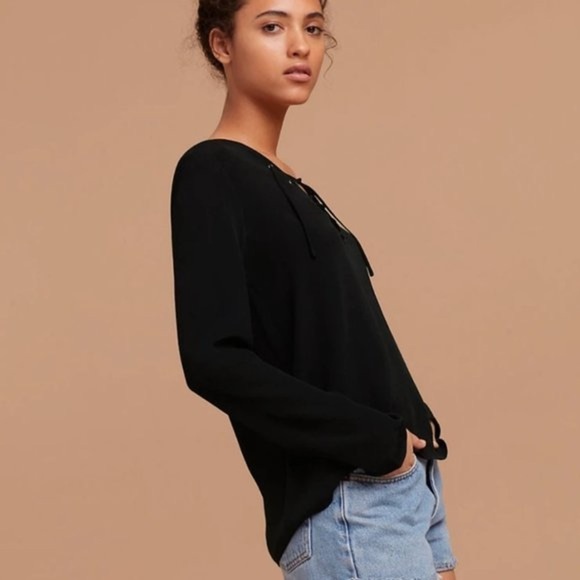 Aritzia Wilfred Free Dusty Rose Redling Blouse Size S - Picture 15 of 15